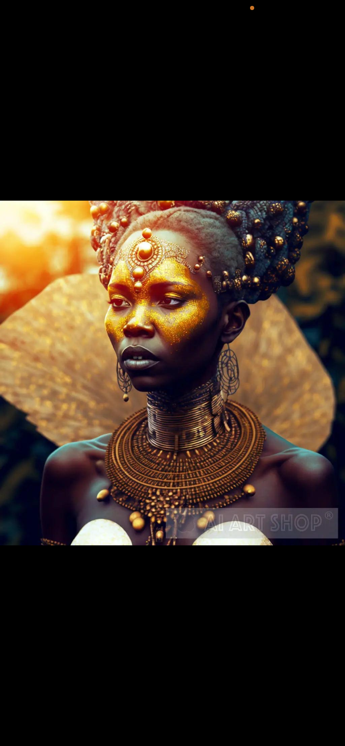 Melanin Queen Gold Crown Wall Art