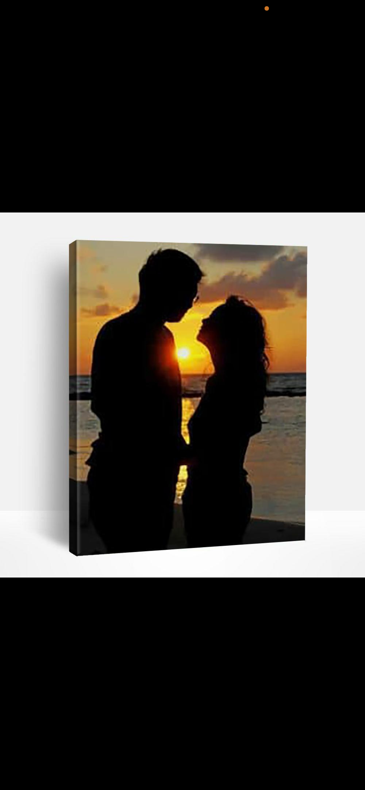 🌅❤️Black Love Sunset Romantic Wall Art